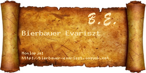 Bierbauer Evariszt névjegykártya